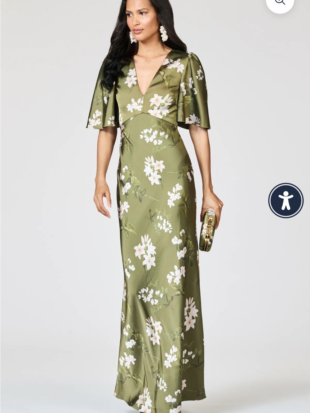 Sachin + Babi Green Floral Maxi Dress NWT Size 2